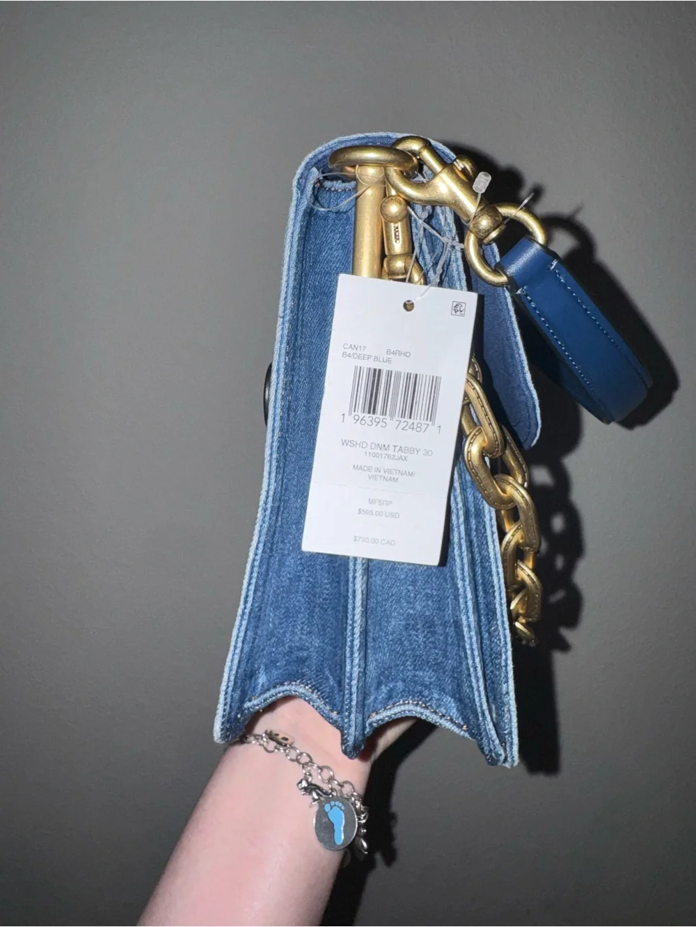 Coach Denim Chain Tabby 30 + Matching Wallet